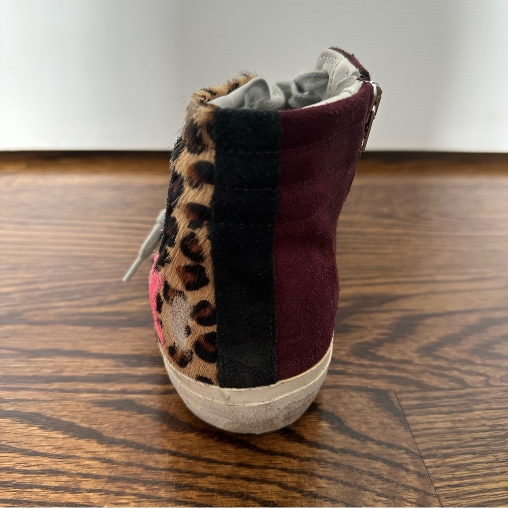 Golden Goose GGDB Slide Sneakers Snakeskin High Top Leopard Print Suede Sz 36 - Picture 7 of 16
